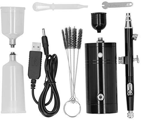Airbrush Kit Rechargeable Handheld Single Action with Mini Compressor for DIY Nail Art Model Painting Artists Professional Results Easy to Use