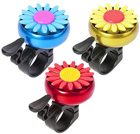 ZYFFHG 3 Stück Fahrrad Blumen Glocke Fahrradklingel Radfahren Klingelring Fahrradglocke Mädchen Fahrrad Glocken Verdeckte Schnalleninstallation Dreifarbig für Mountainbike Rennrad Kinderfahrrad