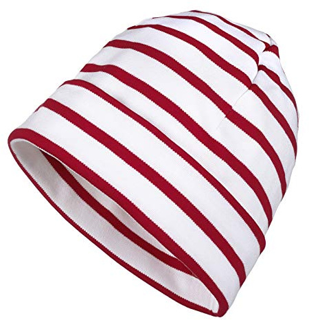 modAS Mütze Maritime Rollmütze Unisex für Kinder und Erwachsene – Ringelmütze Baumwollmütze mit Streifen in Royal/Weiß bis 52 cm Kopfumfang (Kleinkind)