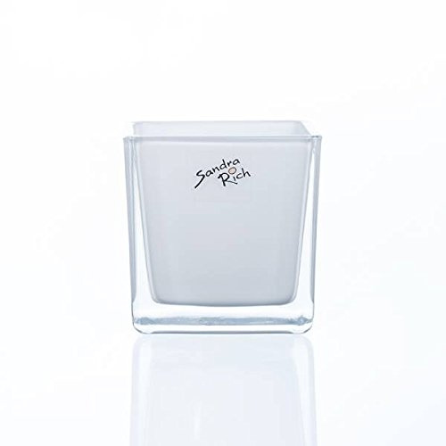 6er Set Teelichtgläser Windlichter White Cube H. 8cm 8x8cm Glas weiß Sandra Rich