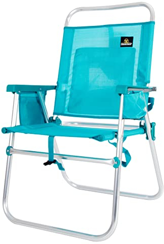 CREVICOSTA QUALITY MARK MARCAS DE CALIDAD - AZAHAR 28082 - Silla de Playa Plegable con reposabrazos. Fija, sin Posiciones (Turquesa)