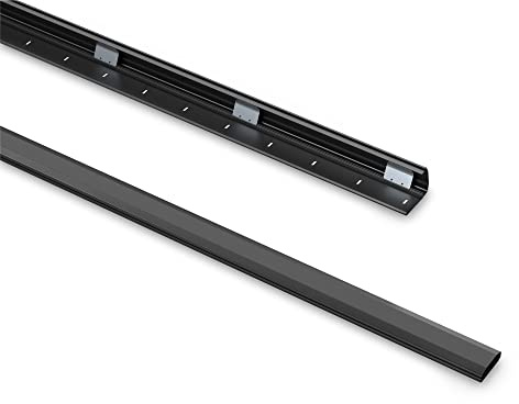 PureMounts Kabelkanal Aluminium 1m Kabelabdeckung schwarz mit Klebeband | Kabelmanagement Kabelkanal zur ordentlichen Verlegung von Strom-, Netzwerk-, HDMI- und Audiokabeln mit Klebeband