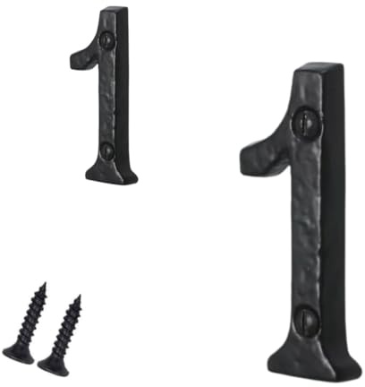 Antique Black Door Numbers Screw On 3 Inch Cast Iron Number 1 Door Number Elegant and Bold Door Numerals Suitable for All Door Types Including Wooden uPVC and Composite.