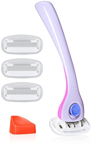 Billie Razors for Women Shave Kit – Women’s Razor + 4 x 5-Blade Razor Refills + Magnetic Holder – DreamPop