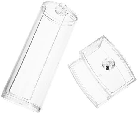 Cabilock 2pezzi Contenitore Trasparente Per Cotton Pad e Cotton Swab Con Coperchio Organizer Per Trucco e Bagno Design Compatto e Polvere Per Comò Camera Da Letto e Bagno