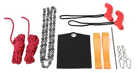 Cozyel 48 Zoll Handkettensäge Handsäge Tragbare Hand Kettensäge, 65 Manganstahl Scharfe Klappbare, Premium Survival AST-Säge Sägeseil Seilsäge Astsäge Gartensäge für Camping, Garten & Outdoor-Zubehör