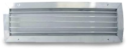 CAEXVEN Rejilla Ventilación en Aluminio Plateado para Conducto Circular Lateral Curvado - Regulable - 500x115 mm