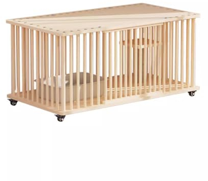 Katzengehege Outdoor, Katzenkäfige für den Innenbereich, Katzenvilla, Katzenkäfig aus Holz, große Katzenvilla mit mehreren Funktionen und Rädern, Katzengehege für den Innenbereich mit Sprungplattform