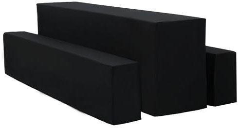 HASJOIN 1 Packungen Biertischhussen 3er-Set, Biertisch- und Bierbankhussen, Schwarz Bierzeltgarnitur 220 x 70 x 70 cm, 70 cm Tischbreite, für Gartenbankette im Freien (Schwarz)