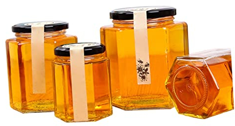 CIYODO Frascos De Transparentes Hexagonales De 45ml 10pcs Botellas Para Almacenamiento De Miel Contenedores De Azúcar y Nueces Ideal Para Cocina y Hogar