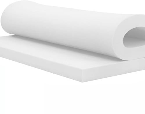 Weiße feste Schaumstoffplatte für Polsterkissen, Sitze, Gartenbank, hochdichte Schaumstoffpolsterung für Sofa, Stühle, Hundebetten, Innen- und Außenbereich, Schaumstoffkissen (150 x 40 cm, 5 cm dick)