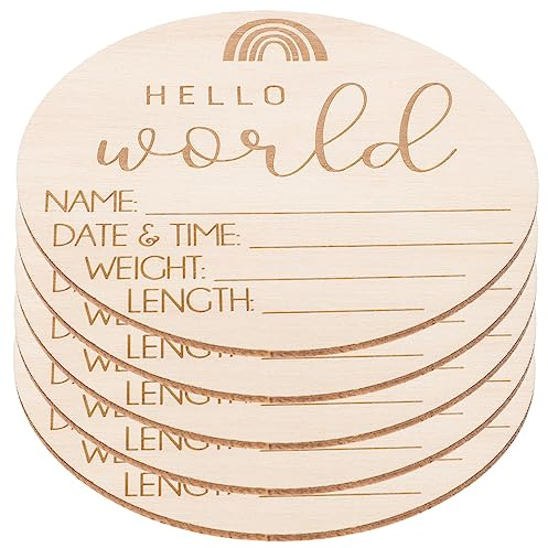 Toyvian 5st Kindergarten- -ankündigungsschild Babygeburt Geburtsanzeige Für Babys Namensschildkarten Für Babys Brieftafel Babymitteilung Ankündigungstafel Für Neues Holz