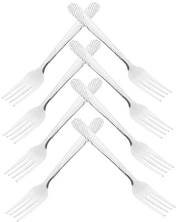 Ciieeo Tenedor de Acero Inoxidable para Carne y Barbacoa, Juego de 8 Piezas Diseño Simple, Agarre Firme y Portátil para Uso en Restaurante Casa