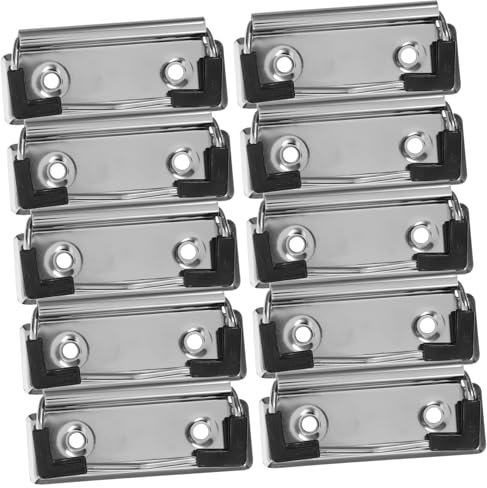 CAXUSD 10stücke Metall Klemmbrett Clips Stark Multifunktionale Datei Schreibbrett Klammern Robuster Metallclip Mit Kunststoffschutz Für Büro Schule Haushalt Und Werkstatt