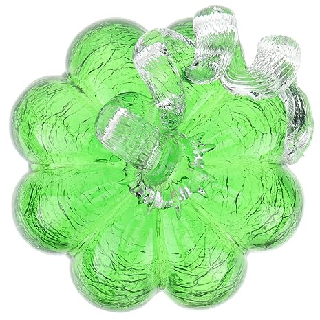 Gatuida Grüne Kürbisfigur aus Glas für Zuhause, Schlafzimmer und Wohnzimmer | Mundgeblasene Glasdeko, Elegant und Fein Gearbeitet, als Tischakzent für Schlafzimmer oder Wohnzimmer
