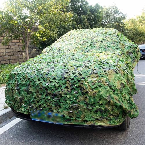 Generico Rete Mimetica Militare per Protezione Solare Camouflage - Rete Ombreggiante per Giardino, Campeggio, Caccia Decorazioni 3x3.5m 4x6m 5x5m Ghillie Net per Softair Coperture Auto(5.5x7m)