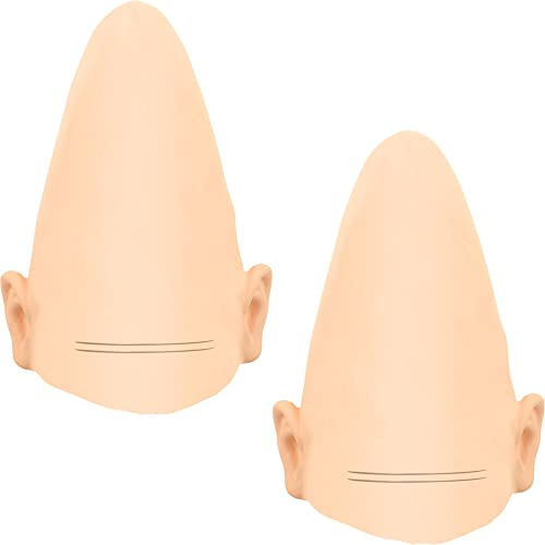 Cagemoga 2 Pack Alien Cone Bald Head Egg Shape Bald Head Props for Halloween Stage Performance Alien Cosplay Dress up Accessories
