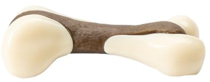 Chmentnanza Os à Mâcher pour Chien - Jouet Dentaire Comestible en Nylon et Cuir - Os Résistant pour Chiot et Adulte - Anti-Stress et Nettoyage des Dents - Parfum de Bœuf (Grandes)