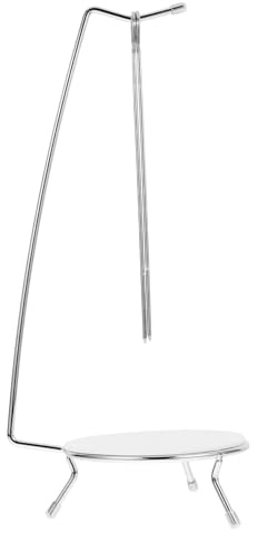 HOMOBABE Supporto Per Spiedini Da Barbecue in Acciaio Resistente, Ganci Per Spiedini Stabili e Robusti Per Grigliare Kebab e Carne, Accessorio Versatile Per Grill e Campeggio, Set Con 2 Aghi Affilati
