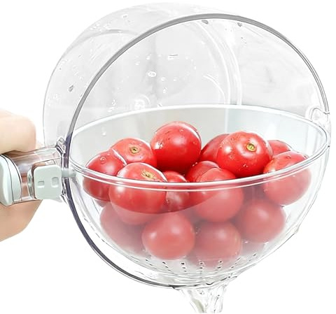 Bol Lavafrutas Multifuncional, Mango Giratorio Antideslizante Para Mezclar