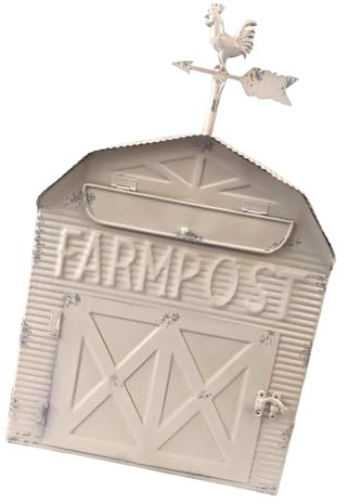 Baoblaze Cassetta postale da parete per montaggio su recinzione, robusta cassetta postale decorativa in ferro battuto da giardino, 28x15x47 cm, ornamentale