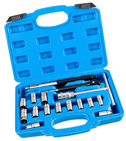 Juego De Herramientas Reparación Motores Combustible Multifunción 17 Uds. Con Cortador Asiento Y Escariador Desmontaje Para Mantenimiento Inyectores Kit Reparación Automóviles