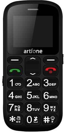 artfone CS181 Schwarz Seniorenhandy Ohne Vertrag, Dual SIM 2G GSM Handy mit Großen Tasten, SOS Notruftaste, Taschenlampe, Großtastenhandy mit Ladestation,800mAh Akku, FM-Radio,1,77 Zoll Farbdisplay