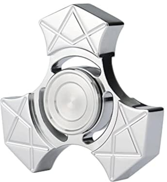 AYUNJIE Anti-anxiété Fidget Spinner, Jouets À Main À Hache De Combat, Jouet Sensoriel De Bureau Cinétique, Rotation des Doigts en Métal pour Adultes Et Enfants (Argent)