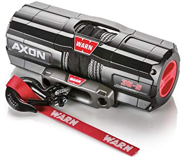 WARN - Cabrestante AXON 35-S Powersports 101130 con Cuerda sintética Spydura: 4,7 mm de diámetro x 15 Metros de Largo y Capacidad de tracción de 1,75 toneladas.