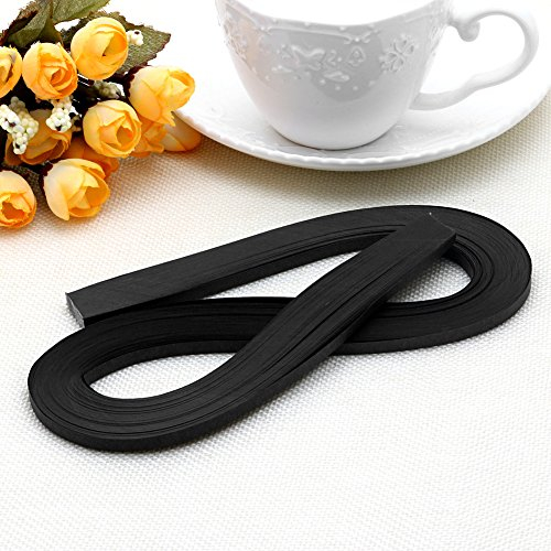 Haorw Papier Quilling Set 120-Streifen 52cm Länge/Streifen Papierbreite 5mm (Schwarz)