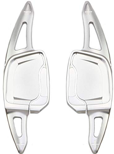 Overdrive-Racing Schaltwippen Verlängerung Kompatibel mit Audi A1 A3 S3 A4 S4 A5 S5 A6 S6 A7 S7 RS7 A8 S8 E-Tron DSG S-Tronic Typ-F Alu Silber Shift Paddles Shifter Extensions Lenkrad Schaltung
