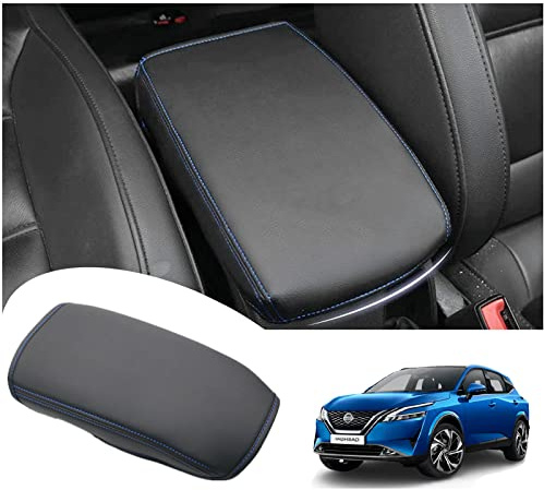 GAFAT Compatible avec Nissan Qashqai J12 e-Power 2022-2025 2026 Housse d'Accoudoir, Protection Console Central en PU Cuir, Qashqai ePower Accessoires (Bleu)