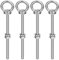 Sourcing Map 4 Set Stainless Steel Shoulder Lifting Ring with Nut Washer M6x100mm Eye Bolt for Hanging Item