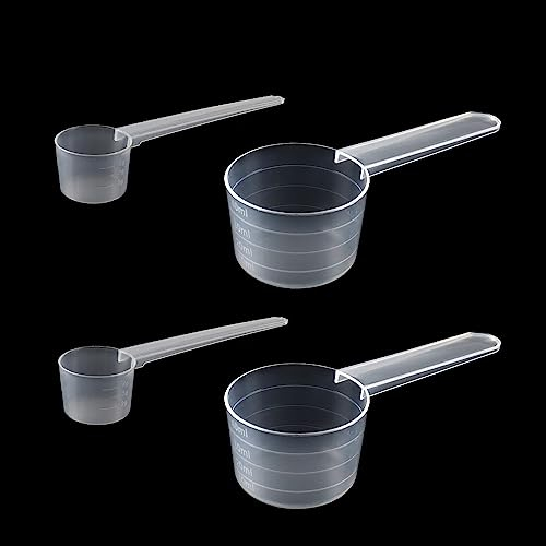 4 Stück Messlöffel, Waschmittel Dosierhilfe, Transparent Mit Skala 2g-40ml, Pulver Messlöffel für Gramm und Milliliter