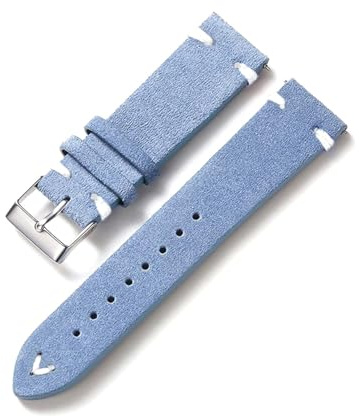 Waikub Cinturino per orologio in pelle scamosciata 20mm 22mm Accessori per orologi con cinturino in pelle con cuciture colorate