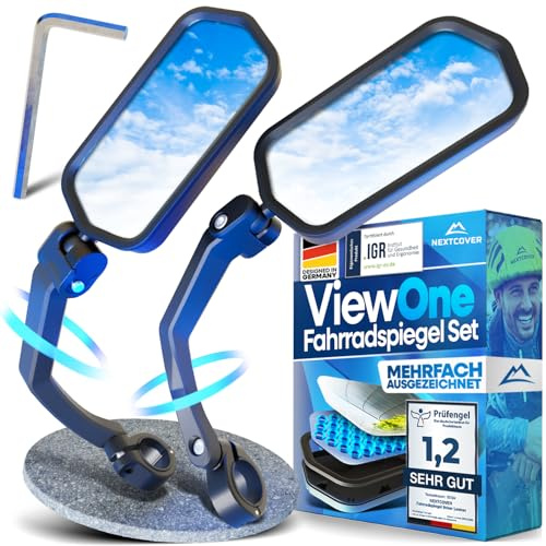 NEXTCOVER® Fahrradspiegel für Lenker [SET] mit ProVision-Echtglas I fest sitzender Fahrrad Rückspiegel I Spiegel Set I Rückspiegel Fahrrad I Ebike I EScooter I Fahrradspiegel E Bike