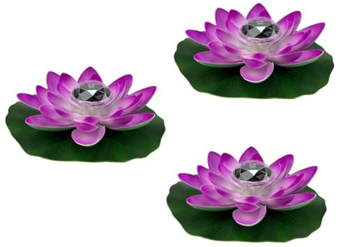 Mipcase 3 Pièces Lumières De Lotus Flottantes Lumières De Lotus Solaires pour De Lotus De Solaire