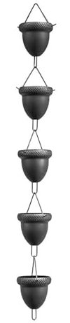 Glorlliant Rain Chains, 3.3FT(100CM) Length Rain Catcher Garden Ornament, Acorn Rain Chain 6 Cups, Rain Chain Gutter, Rain Chains for Gutters, Rain Chain Cups To Replace Gutter Downspout,Divert Water
