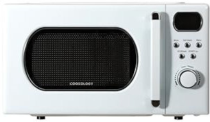 Cookology RETDD20BB Freestanding Retro Microwave - 20 Litre Capacity - With 25.5cm Turntable - 800W Microwave - 8 Auto Cooking Programs - 5 Cooking Power Levels - Defrost Setting - Baby Blue