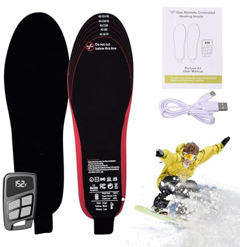 Bvizyelck Semelles chauffantes USB,Inserts de chaussures chauffants à contrôle de température à chauffage rapide | Chauffe-pieds rechargeable pour chaussures d'hiver, bottes de chasse, peut être coupé
