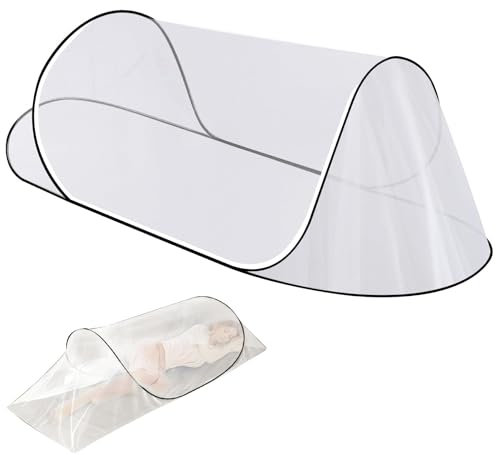 Pmueuff Moskitonetz Pop Up, 200 x 80 x 56 cm Moskitonet Reise Moskitonetz Bett Faltbares Einfache & Schnelle Installation Tragbares Reisezelt mit Aufbewahrungstasche für Schlafzimmer Outdoor Camping