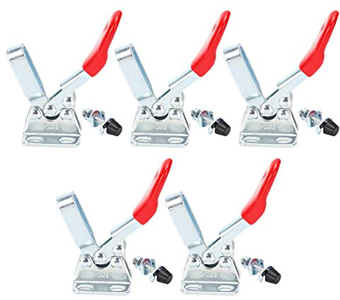 5 Pezzi in Acciaio in Lega Morsetti a Levetta in Lega Orizzontale Tenere i Morsetti per la Lavorazione del Legno e la Saldatura