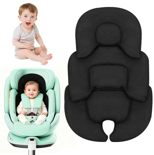 KBIBCK Newborn Car Seat Insert Head and Body Support, Baby Stroller Cushion, Reversible, Universal Pushchair Seat Liner Infant, Breathable Soft Baby Pram Liner for Stroller, Swing, Bassinet