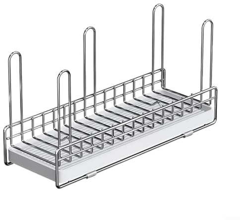 Durashmall Égouttoir à ustensiles en acier inoxydable pour comptoir d'évier de cuisine avec plateau de drainage, design peu encombrant pour petites cuisines, appartements, camping-cars et camping-cars