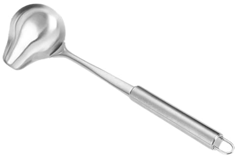 BESPORTBLE Louche à Sauce en Acier Inoxydable avec Bec Verseur Petite Louche à Soupe Multifonction Cuillère de Service pour Assaisonnements Compatible Lave-Vaisselle la Cuisine et