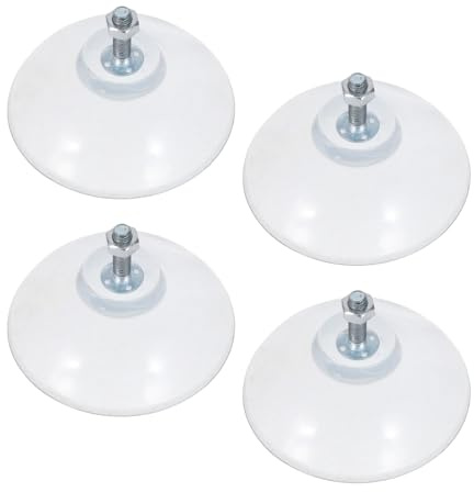SECFOU Pies de Base para Cortador de Papas Fritas Industriales Ventosa Roscada Transparente de 8.4 Cm, Almohadillas de Plástico Atornilladas Antideslizantes, 4 Unidades para