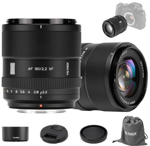 VILTROX 90mm F2.2 EVO XF Objektiv für Fuji X-Mount Teleobjektiv mit großer Blendenöffnung Objektive Autofokus APS-C Lens für Fuji X-T30 XT30II XT30III X-T50
