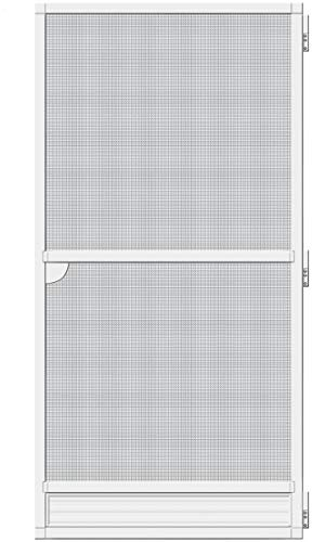 Schellenberg 70060 Fliegengitter Balkontür, Insektenschutz Tür Premium, Aluminium Rahmen, Fiberglas-Gewebe, 100 x 215 cm, Weiß