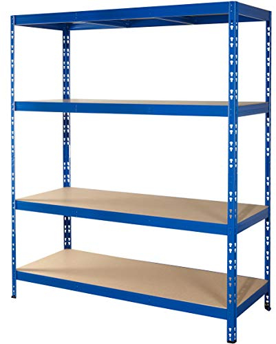 CALLIDUS stabiles Schwerlastregal 150 x 50 cm I Lyon blau I Metallregal Lagerregal Steckregal Kellerregal