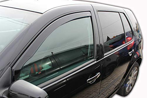 J&J AUTOMOTIVE | Windabweiser Passend Für Golf 4, 5-Türer 1997-2004, Heko Regenabweiser, Getönt, Set 2-Teilig, Vorne, Aerodynamisch